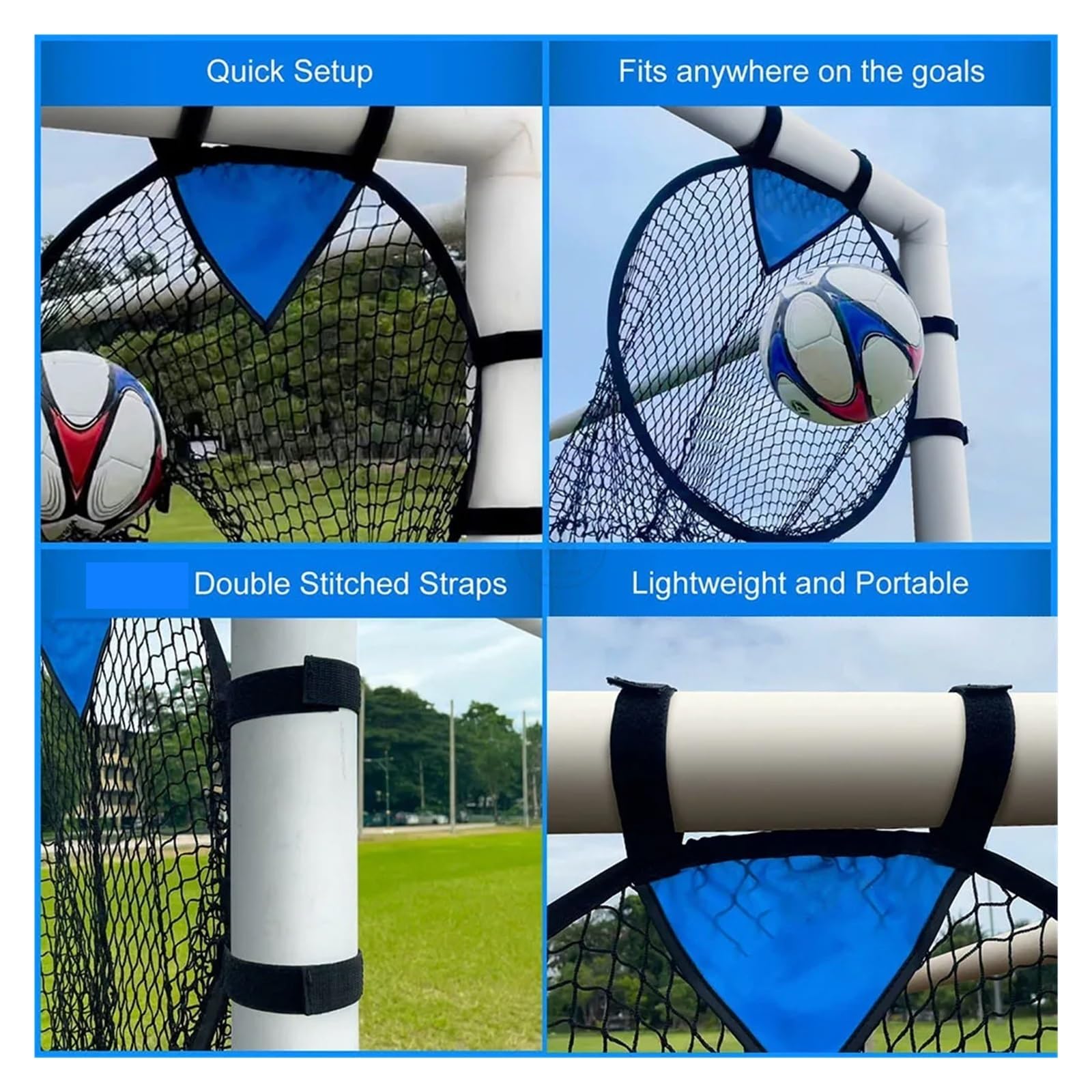 Juego de 2 Redes portería for tiros a Las Esquinas, fáciles Colocar y Quitar para Entrenamiento