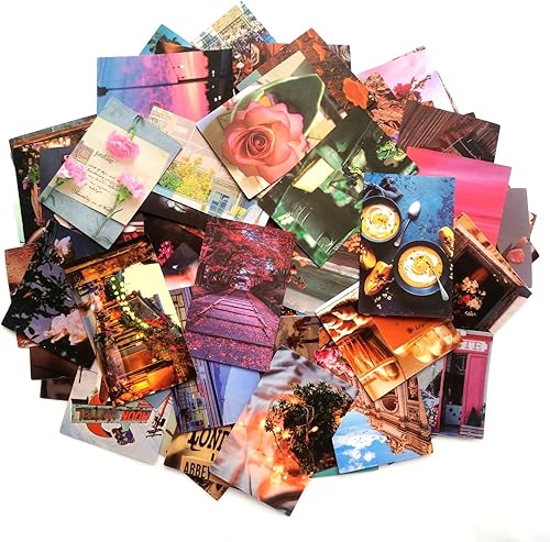 100 piezas de kit de suministros de calcomanías vintage para álbumes de recortes, escenas estéticas, decoración para viajeros, paisajes literarios,