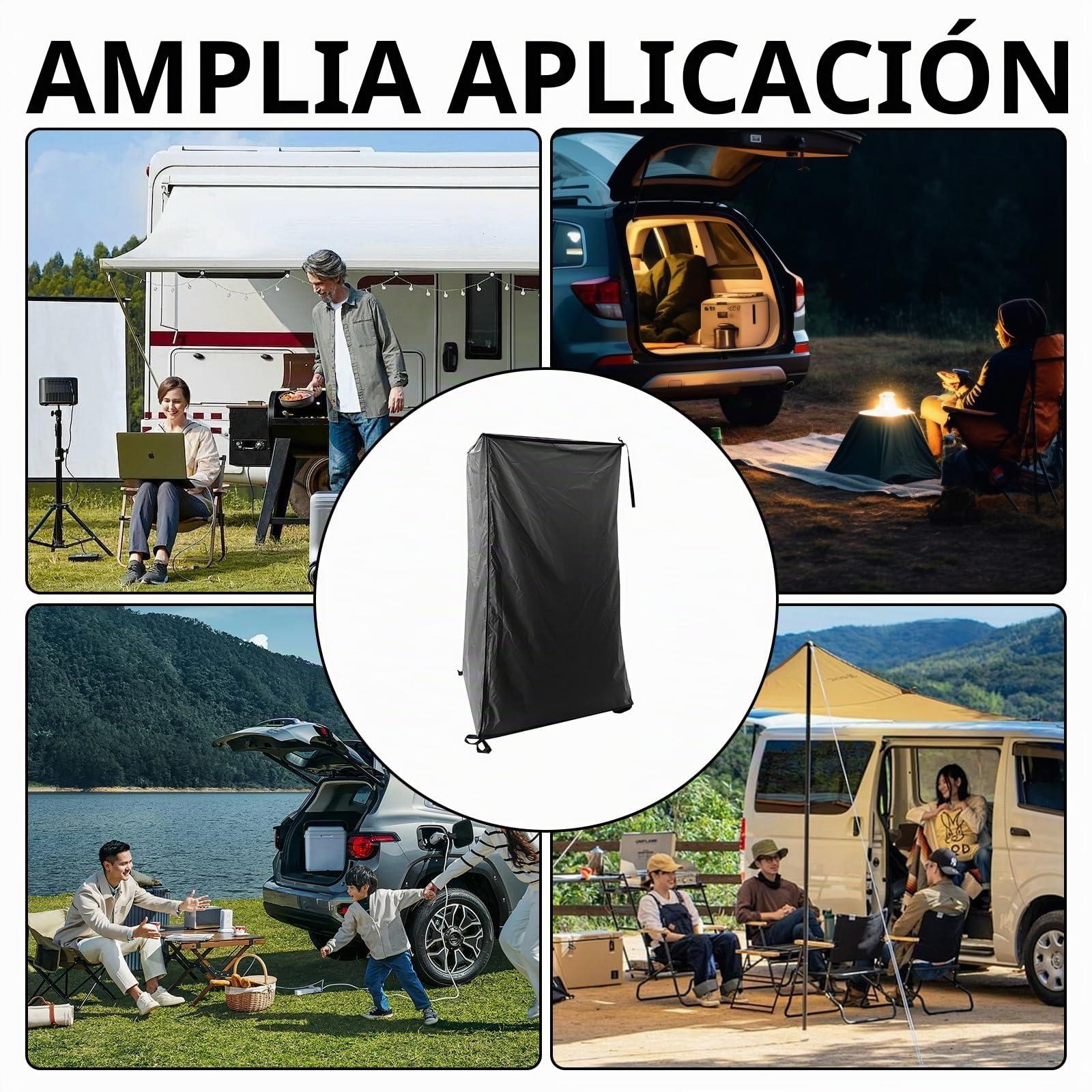 Tienda Ducha Acampada para Coche, Oxford Impermeable Tienda de Campaña Coche, Resistente Al Desgarro Vestidor Portatil, Tienda de WC para Camping-Car, Instalado En Baca Coche Universal