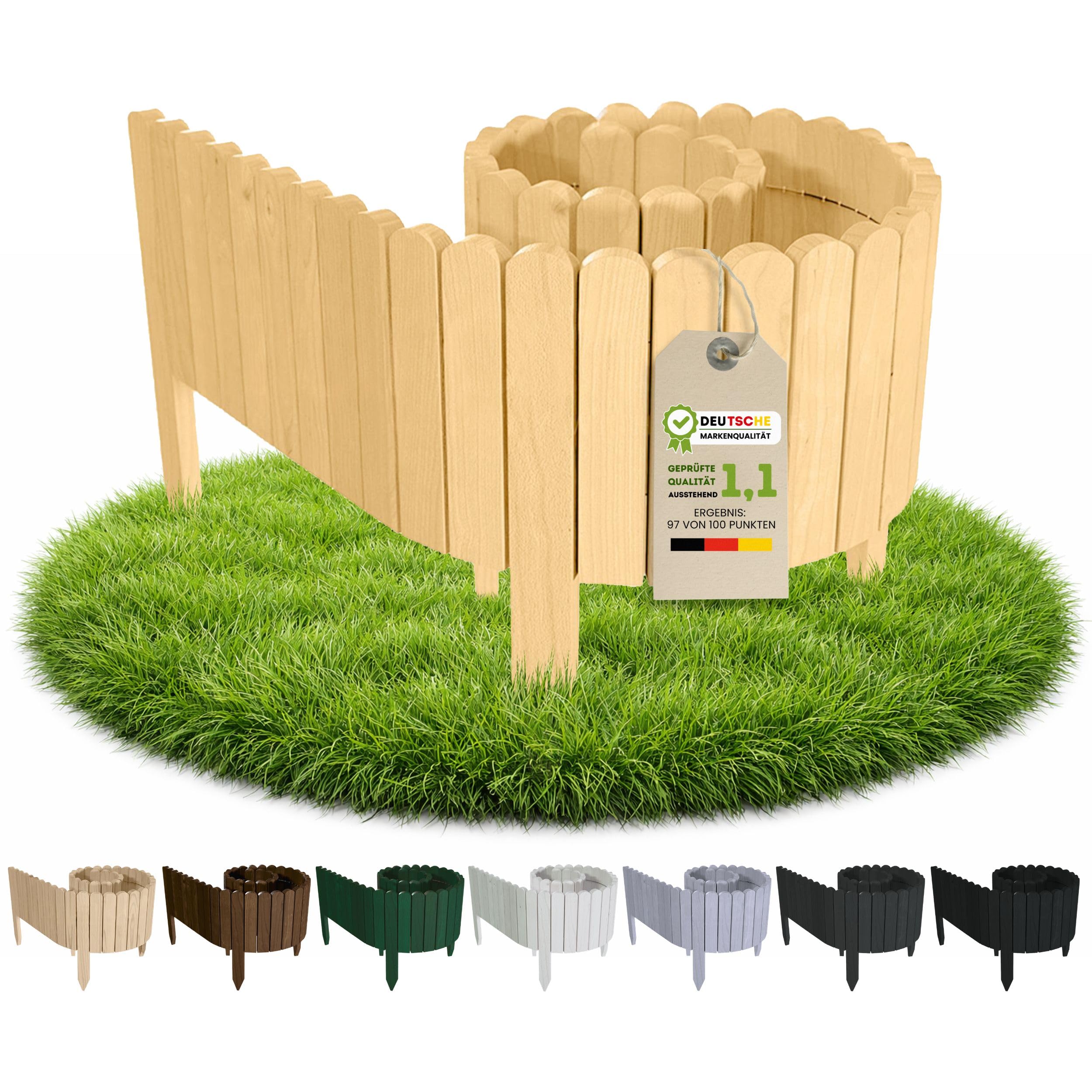 Floranica wooden garden edging 20 cm x 200 cm natural lawn border wooden garden fence flecm xible roll border โ image 1