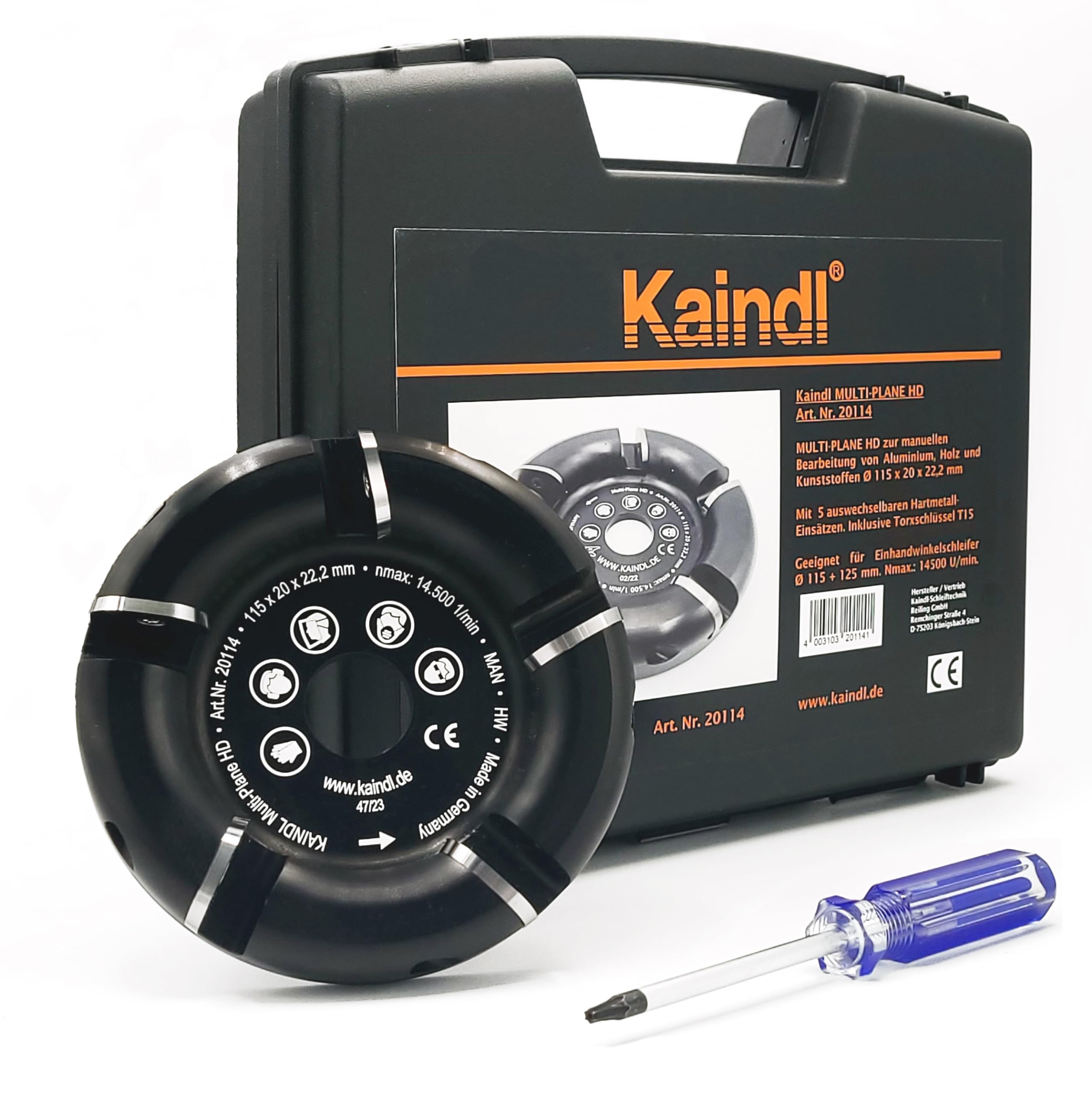 KAINDL Multi-Plane HD - tarcza frezarska do aluminium 115 x 20 x 22,2 mm | Frez aluminiowy, usuwanie wiórów zamiast szlifowania, do szlifierek kątowych