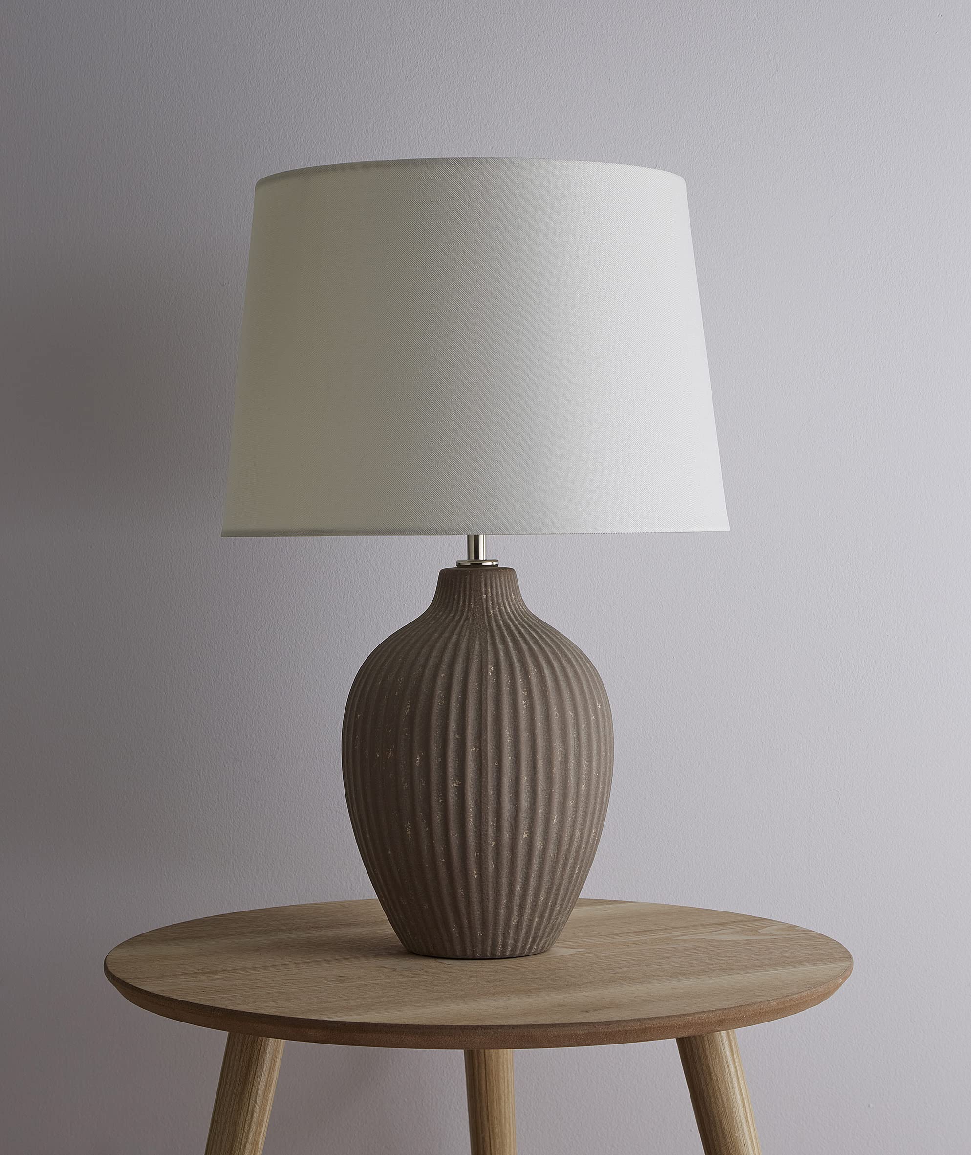 K Living Brown Nora 51Cm Ceramic Table Lamp With Cream Shade