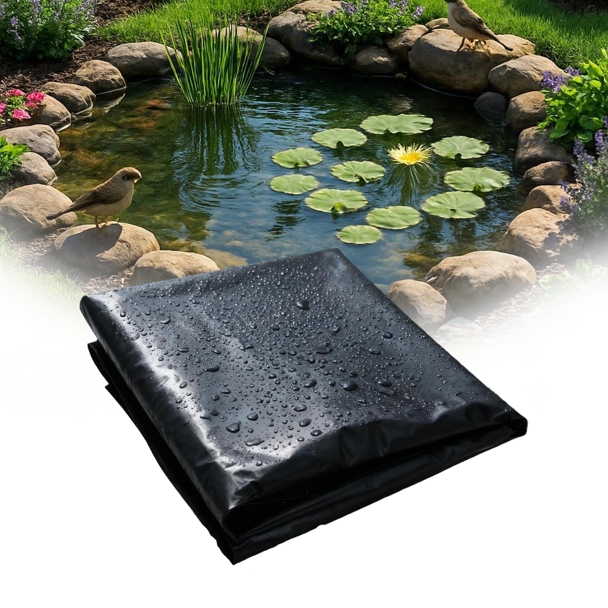 Bâche bassin 700 x 1200 cm robuste et bâche étanche pliable pour fontaine