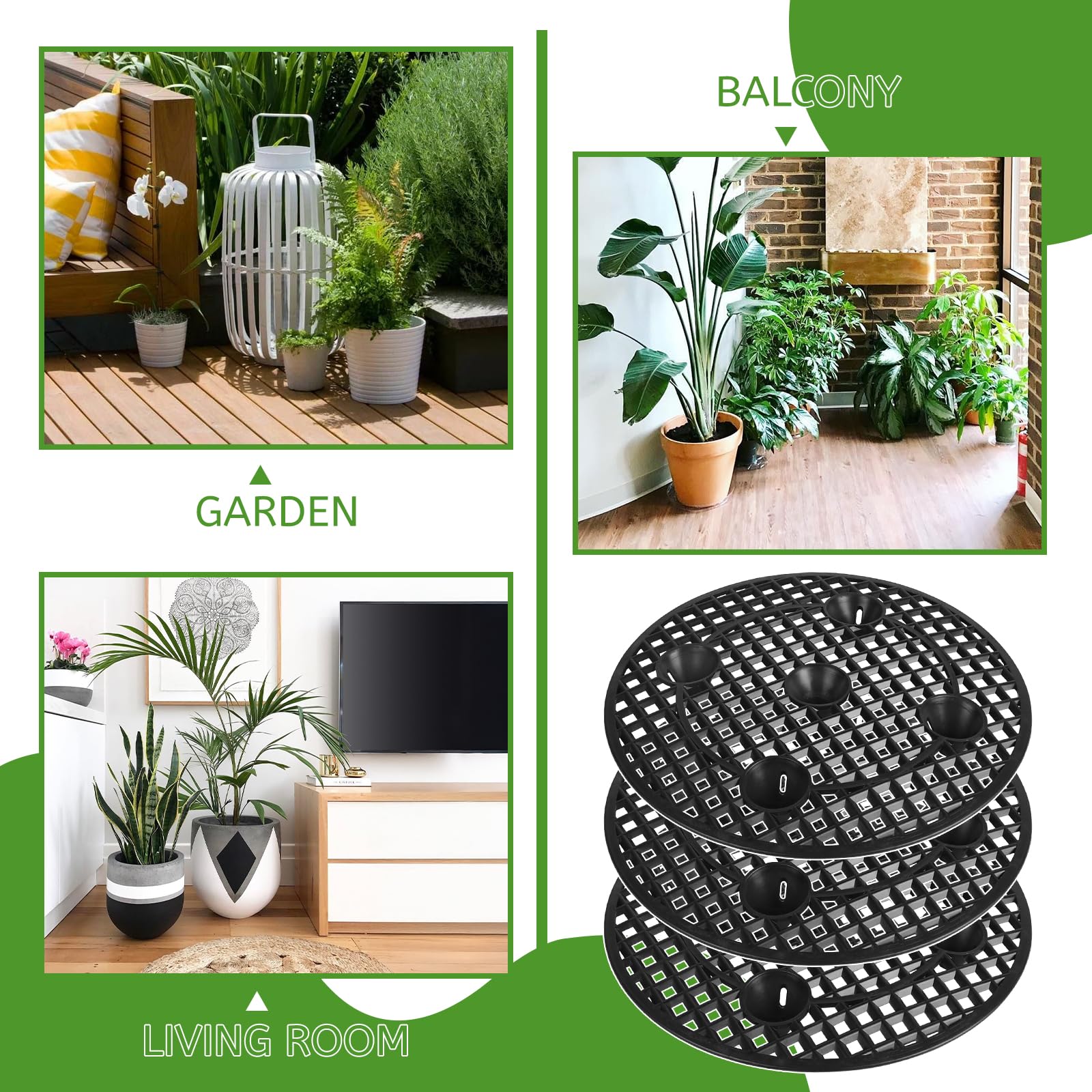 8 stuks potplantenstandaard, bloempot, mesh-pads, 30 cm, rond 8 stuks potplantenstandaard, bloempot, mesh-pads, 30 cm, rond