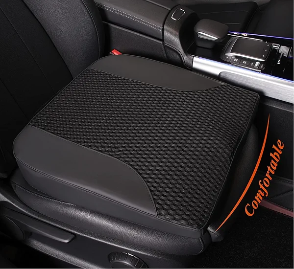 kingphenix Car Seat Cushion – Memory Foam Pad for Driving Comfort – Boosts Height and Relieves Coccyx & Lower Back Pain – Car, Truck, Office Chair (Black)