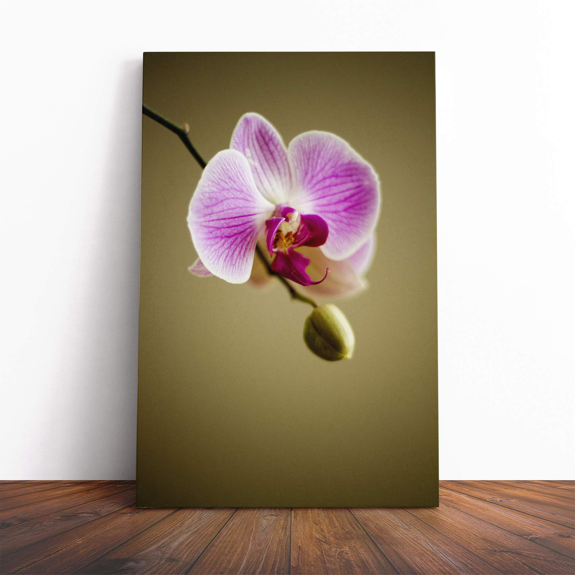 Pink Orchid Flower (3) Canvas Print | Gallery Wrapped 30mm Frame Wall Art | 30x20 inches | Ready to Hang | Modern Floral Picture | Living Room Bedroom Lounge Office