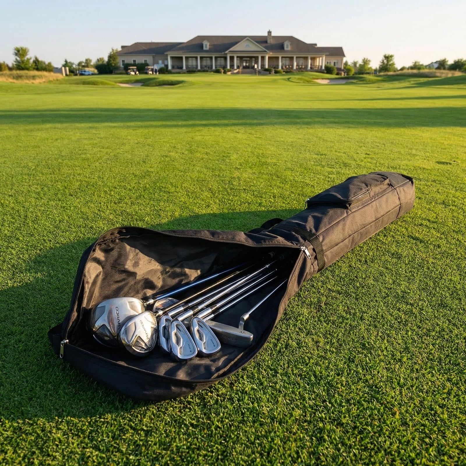 Golfschlägertasche Klein, wasserdichte und Leichte Golf Tasche für 8-10 Golfschläger, Faltbare Reise Golf Bag, Golfclubs Mini Tragetasche, Mini Golfbag mit Schulterriemen, zur Aufbewahrung