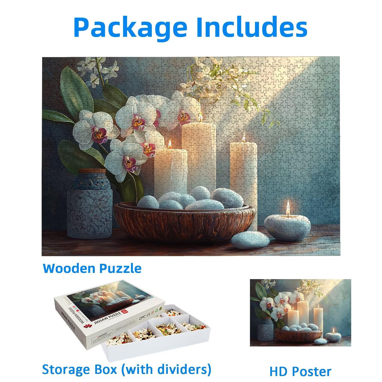 Puzzle 1000 sztuk Zen, Puzzle Orchidea 1000 sztuk dla dorosłych i nastolatków, drewniane puzzle z wykwintnym opakowaniem, rodzinne gry edukacyjne, dekoracje domu, prezent dla dorosłych-1689