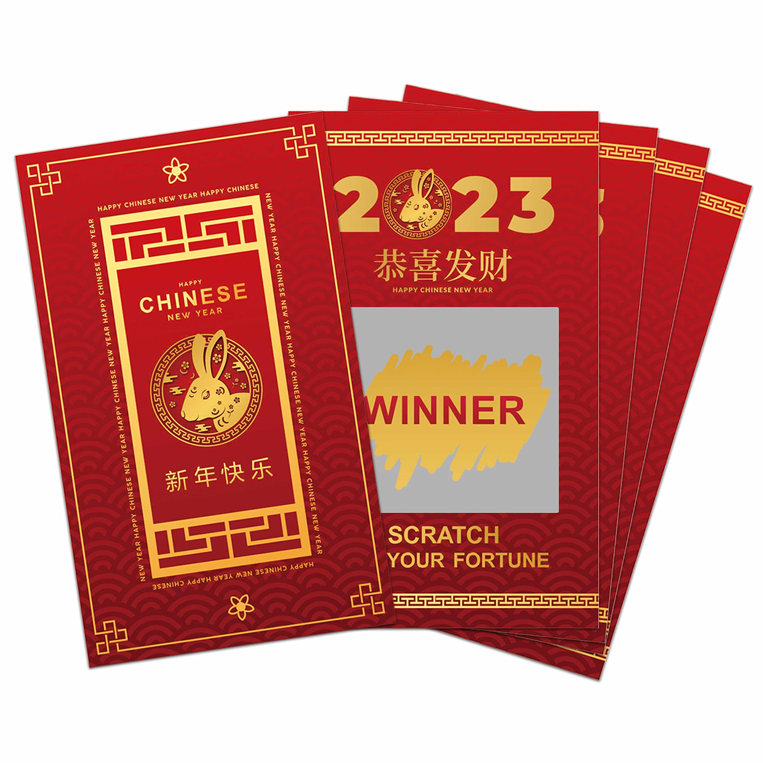 Buy Chinese New Year Scratch Off Cards, 2023 Year Of The Rabbit Scratch