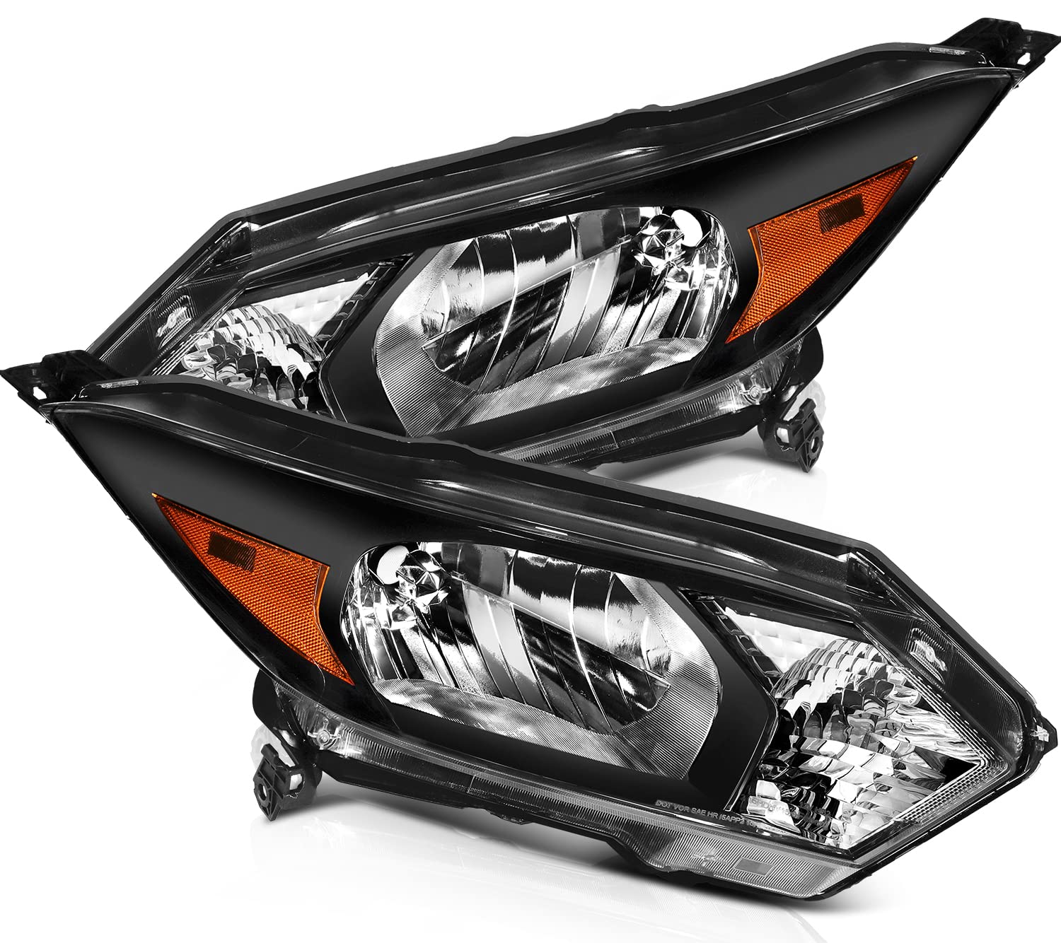 AINTIER Headlights for 2016 2017 2018 for Honda HR-V Pair Headlight Assembly Black Housing Amber Reflector 33150T7SA01