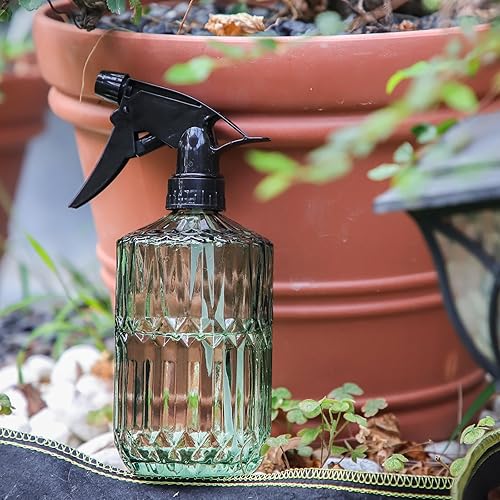 Miniatura 9 de OFFIDIX Nebulizador de plantas de niebla fina, botellas de vidrio a presión de mano, regadera de 0.43L15.17 onzas con boquilla ajustable para