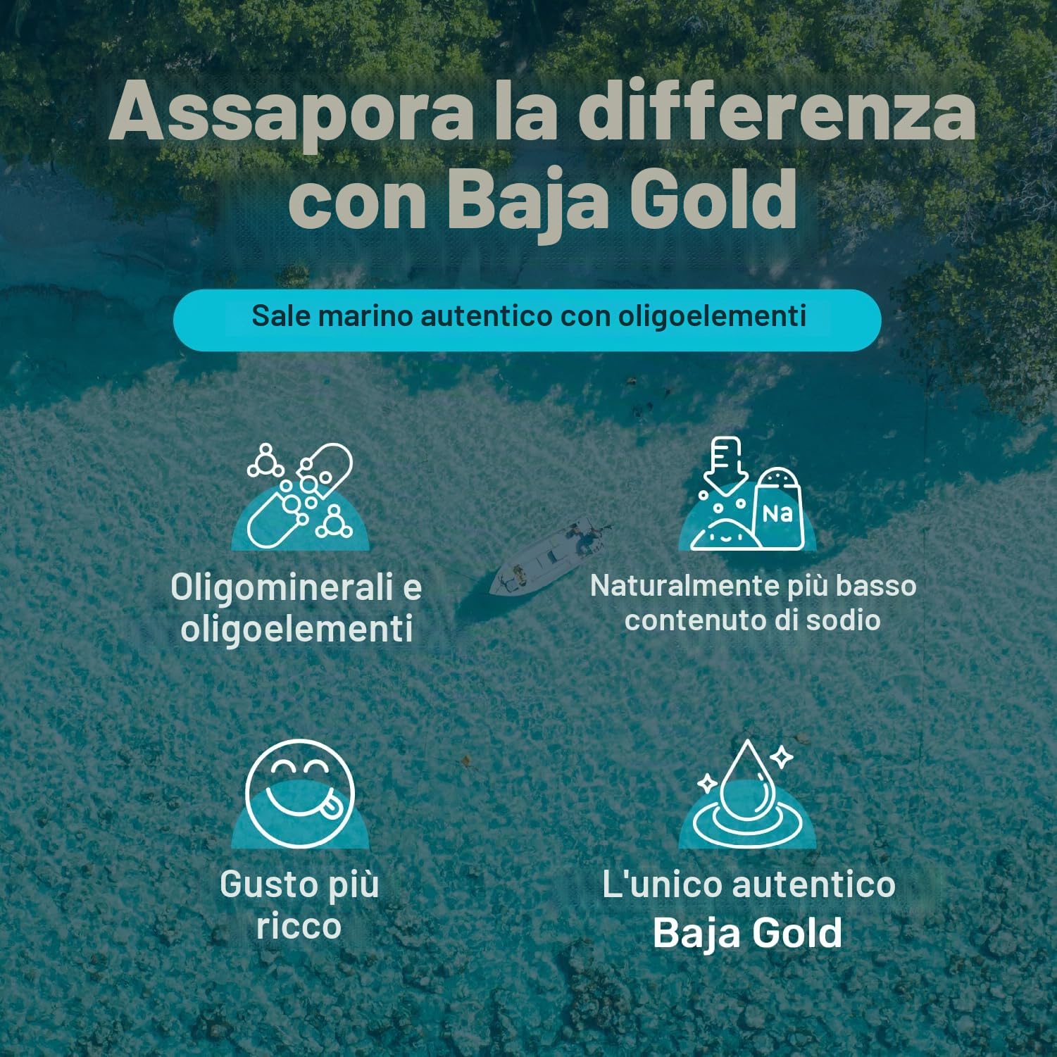 Baja Gold Sale marino minerale firmato, scelta Gary Brecka, sacchetto fine da 0,5 kg | Sale marino non raffinato, Mare di Cortez, Minerali in traccia, Basso contenuto di sodio, Sale da cucina e da forno, 300+ Srv