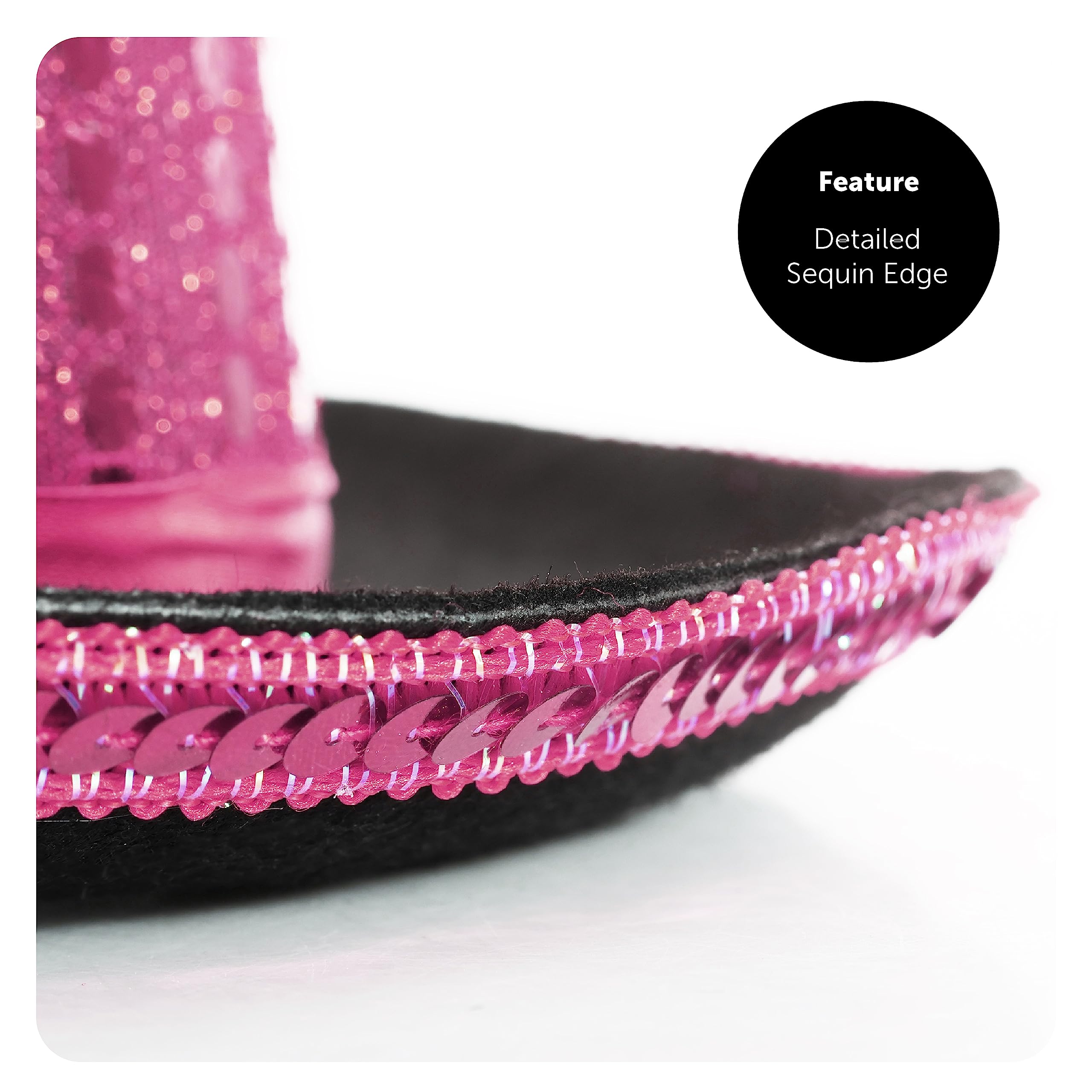 accesorio de sombrero de copa de lentejuelas para adultos - accesorio perfecto para espectáculos de danza - sombrero de maestro de ceremonias para hombre de las señoras (Rosa - Paquete de 6)