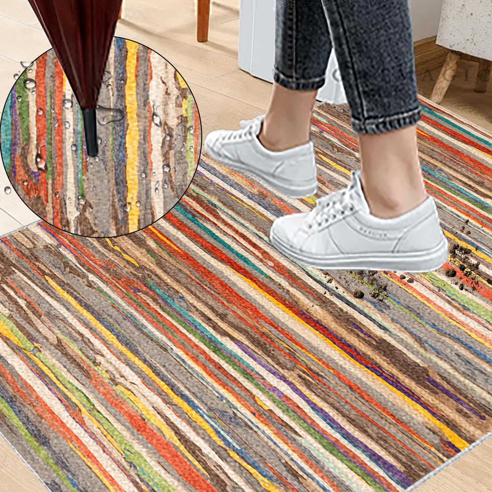 Tapijtloper voor keuken, slaapkamer, lange loper, tapijt, loper voor gang, antislip, keukenloper, hal, smal tapijt, vloertapijtloper voor hal, entree, waskeuken, 65 x 230 cm