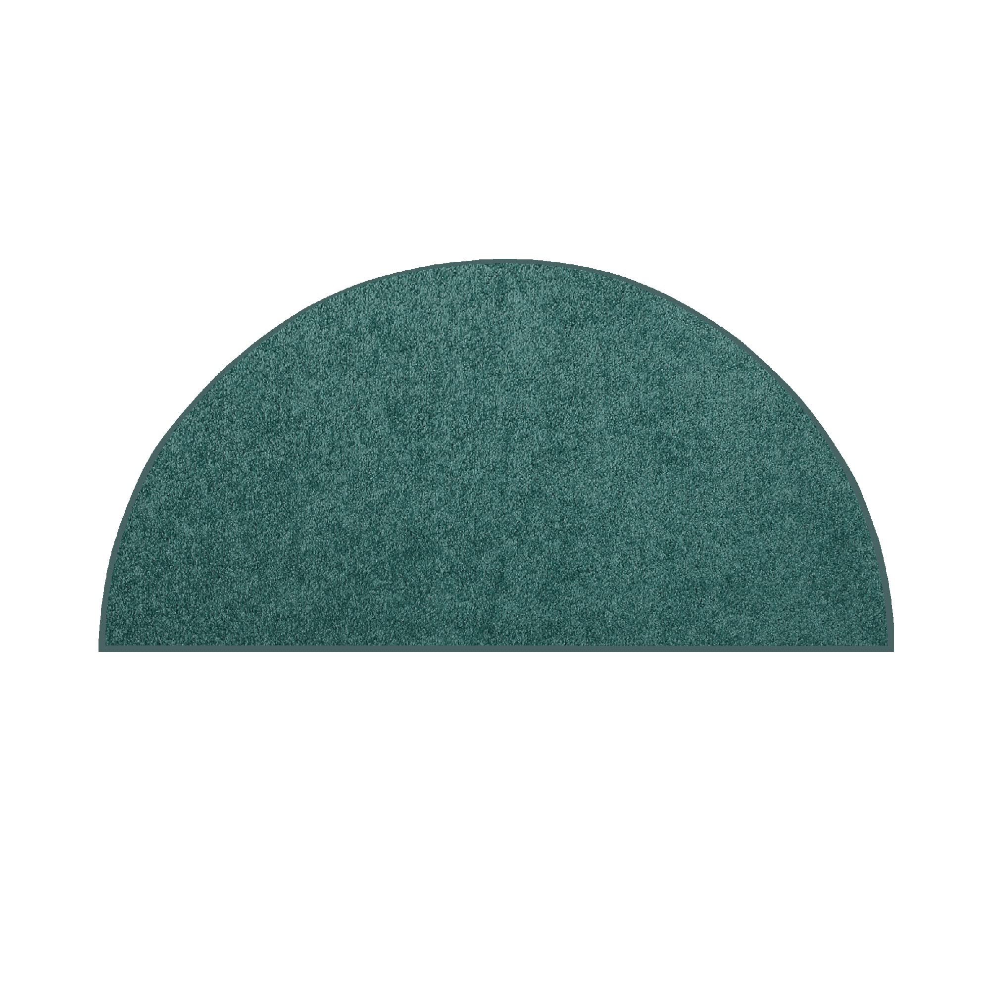 Modern Plush Solid Color Rug - Teal, 18" x 36" Half Round, Pet and Kids Friendly Rug. Made in USA, Area Rugs Great for Kids, Pets, Event, Wedding
