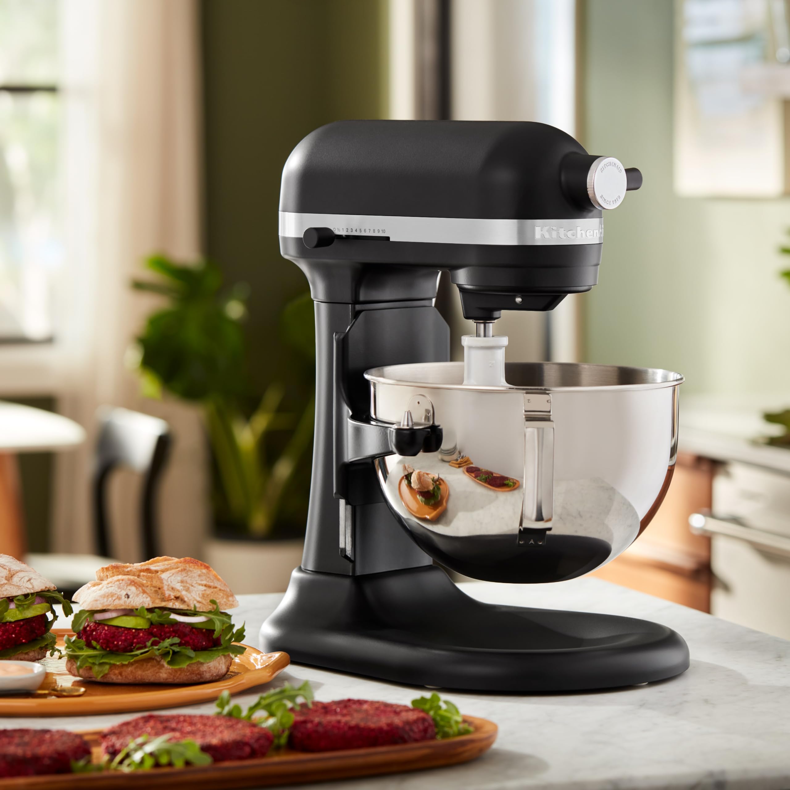 KitchenAid Robot Pâtissier Heavy Duty 5.2L, Corps & Engrenages Tout Métal, 11 Vitesses, Flex Edge, 67 Points de Contact, Noir Mat