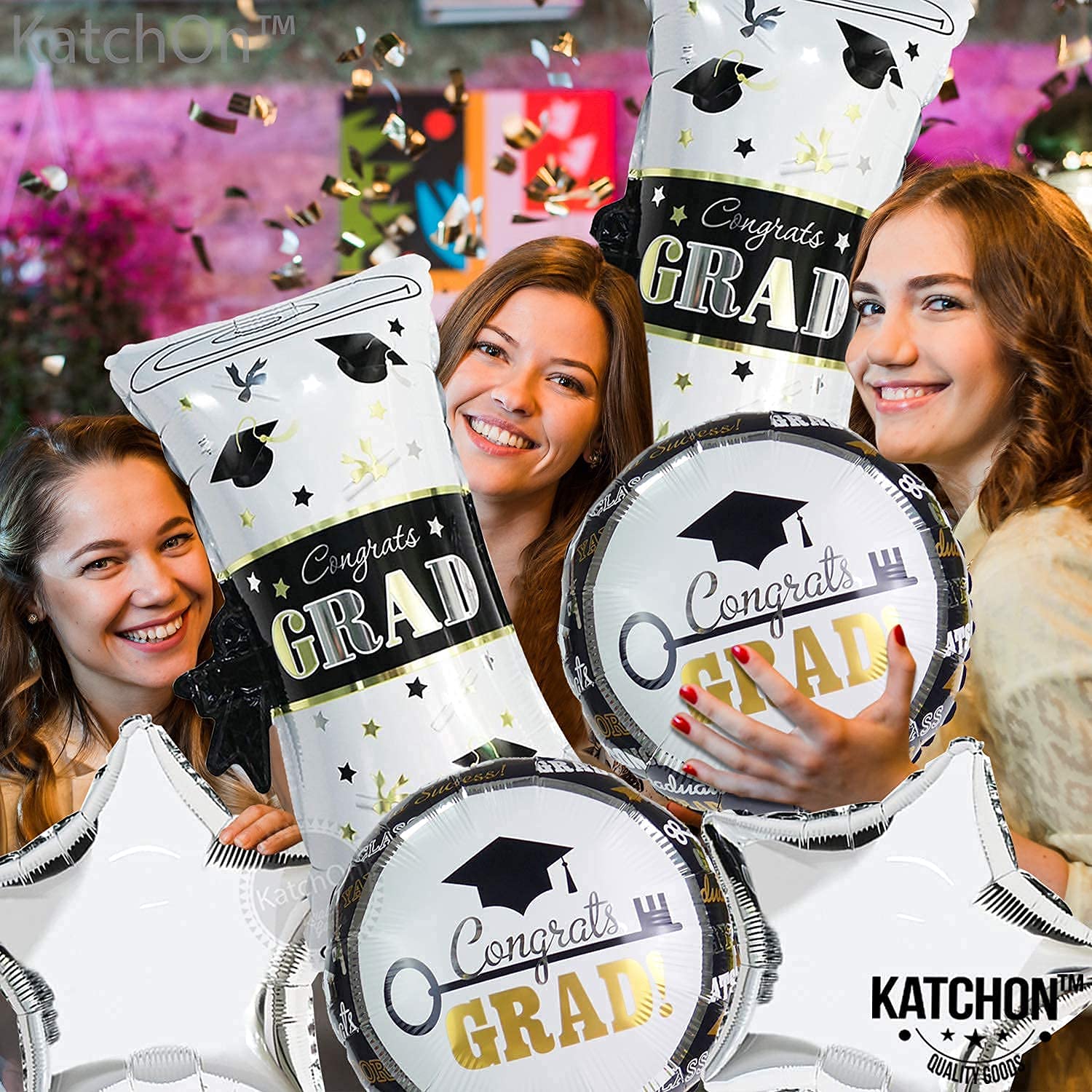 Congrats Grad Mylar Graduation Balloons 2021 Large, 28 Inch 18 Inch