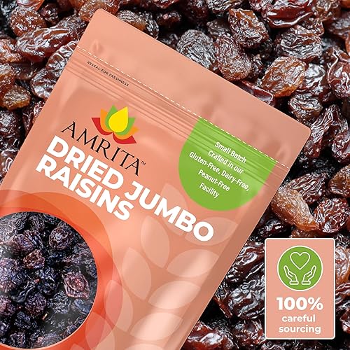 Miniatura 10 de Amrita Golden Raisins 1 libra sin azúcar añadida naturalmente dulces sin gluten sultanas secas Kishmish empaquetadas frescas en bolsas resellables