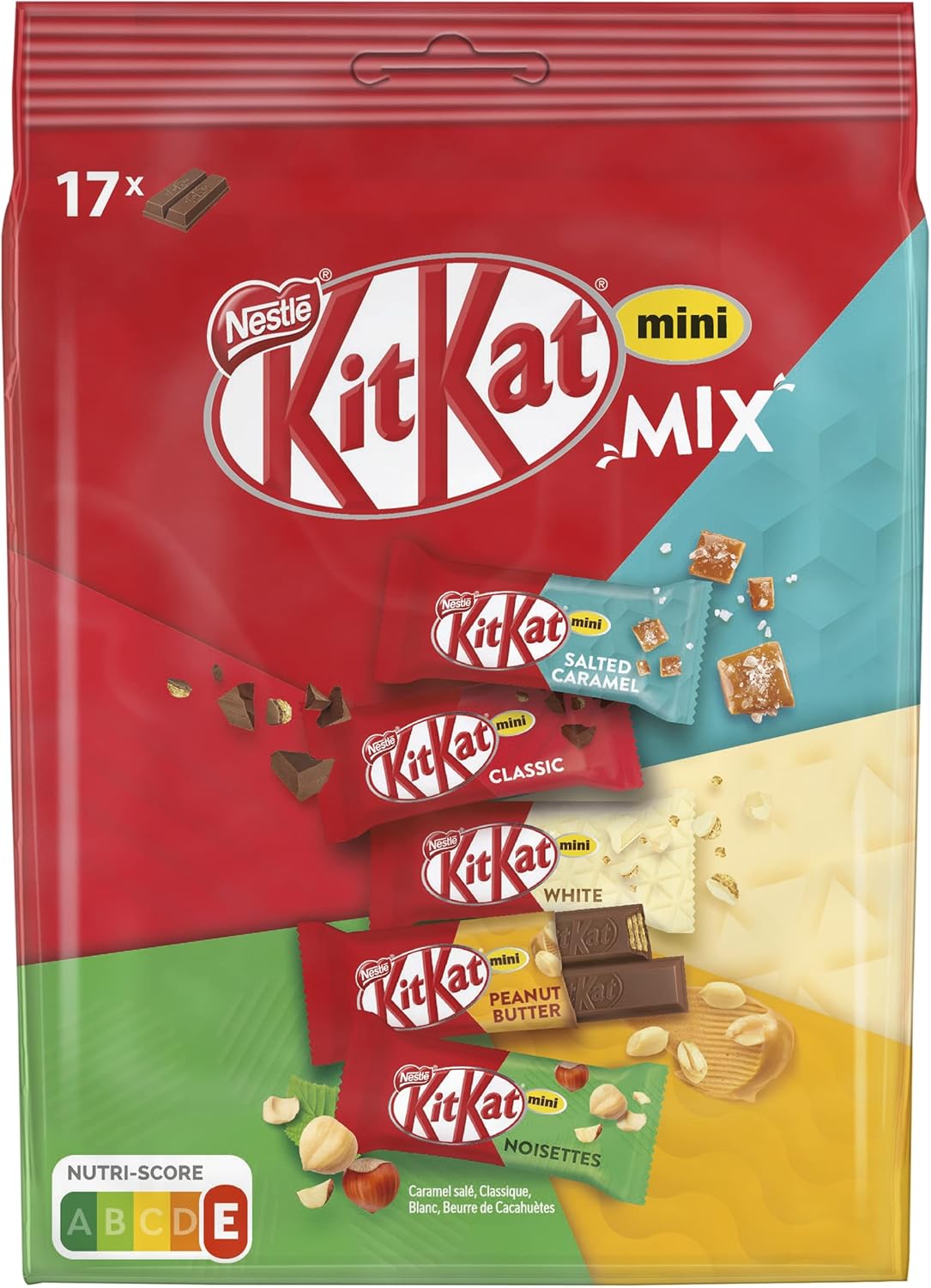 KitKat - Mini Mix - Chocolat Lait, Blanc, Noisettes, Caramel - 240.9g ...