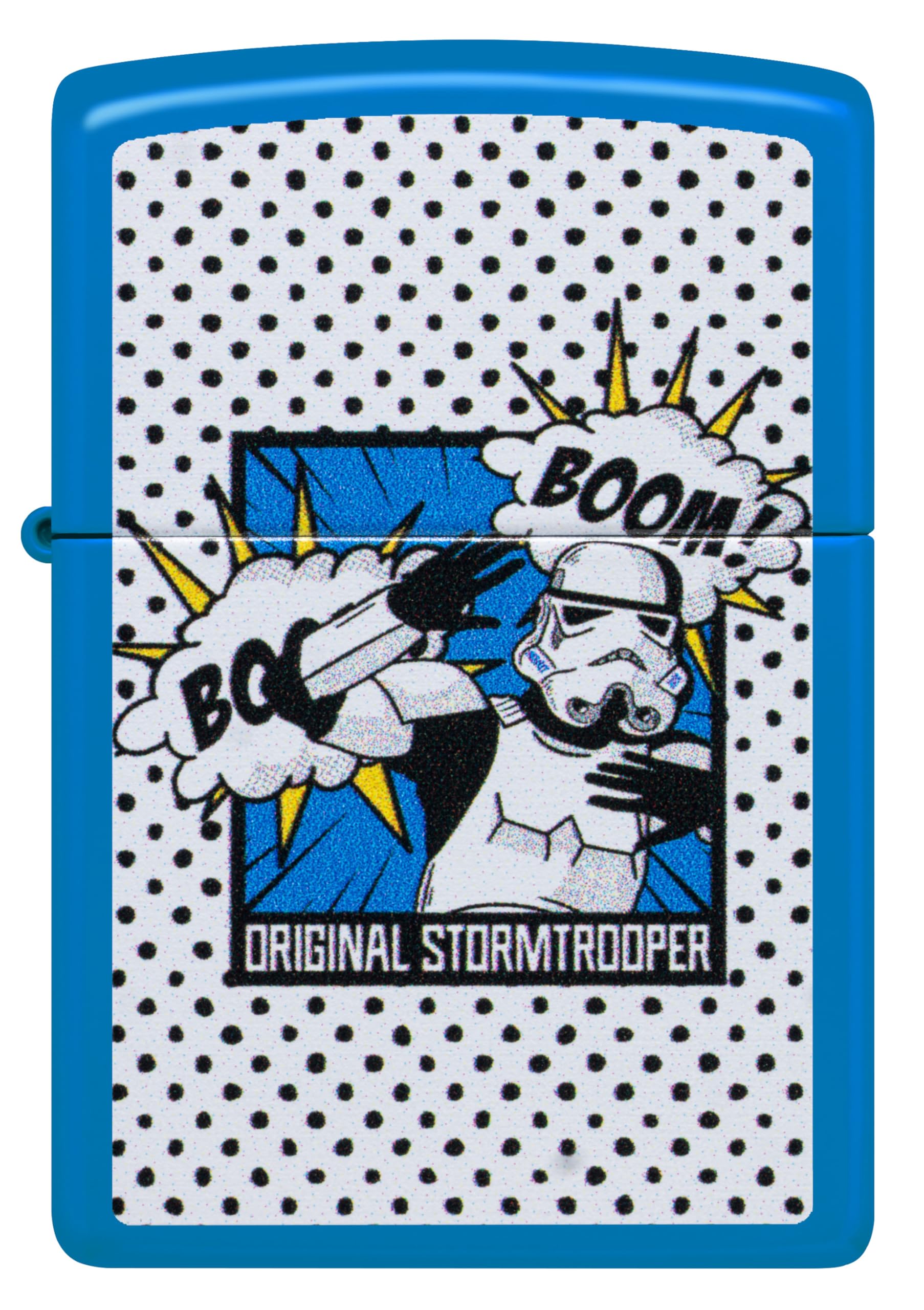 Zippo Encendedor a Prueba de Viento - Original Stormtrooper Boom Diseño - Sky Blue Matte - Recargable - Reutilizable - Caja de Regalo Incluida - Hecho en EEUU