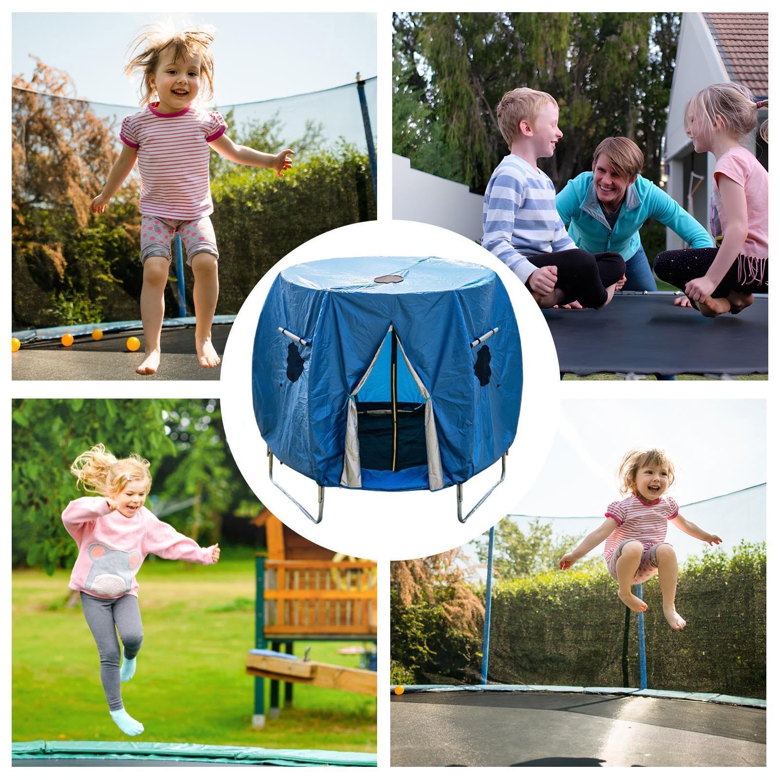Generico Tenda per Tappeto Elastico Tenda Protettiva Parasole per Tendalino | Copertura Antivento per Tappeto Elastico Campeggio All'Aperto Giardino Cortile Patio e Palestra Domestica