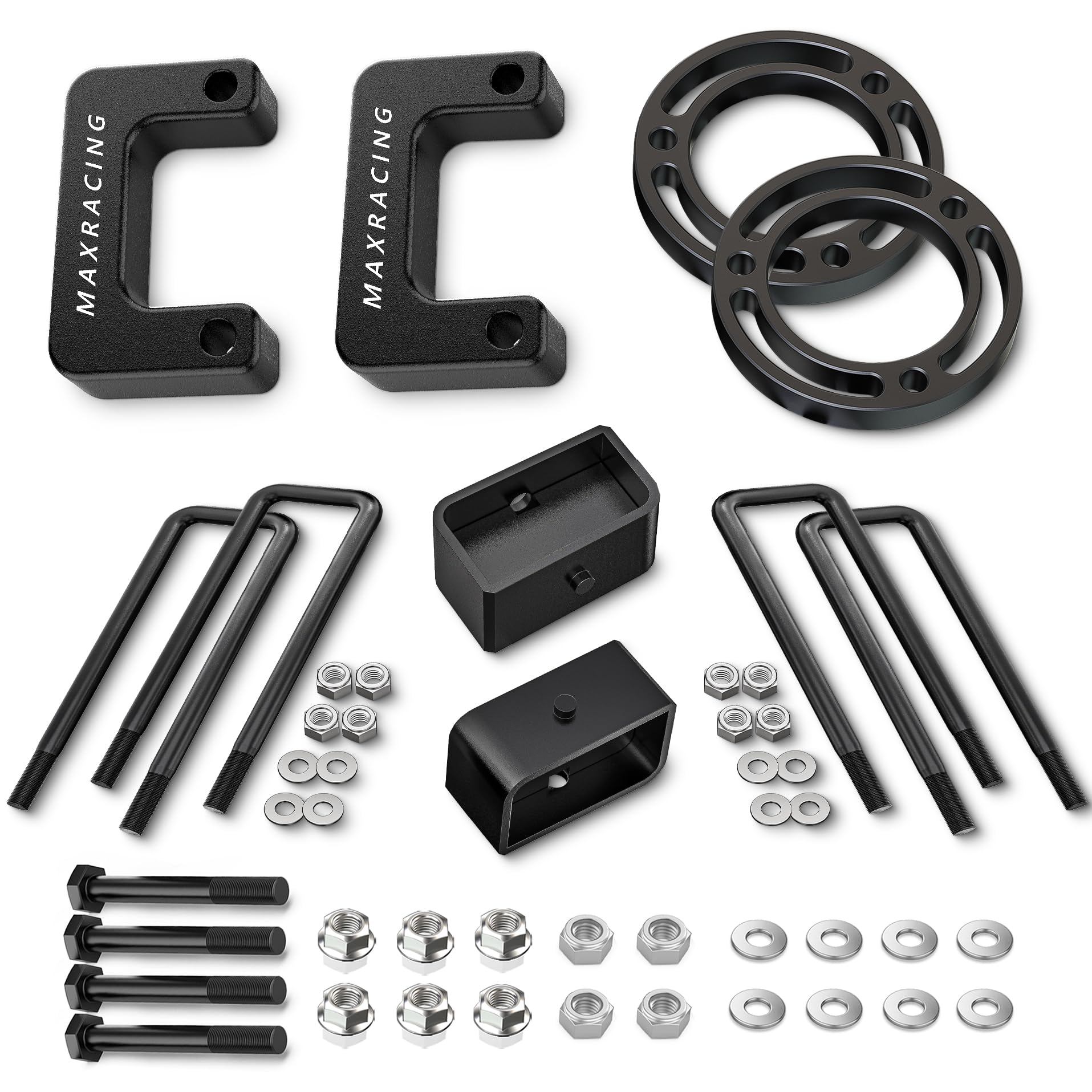 3" Front + 2" Rear Lift Blocks for Silverado Sierra 1500 Square U Bolts