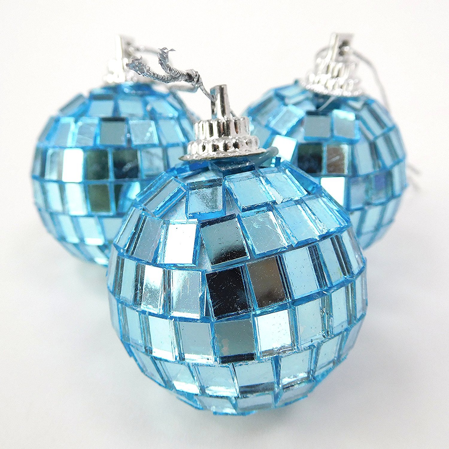 Christmas Concepts® 40mm (1.6") Mirror Disco Baubles - Christmas Tree Decorations (Ice Blue)