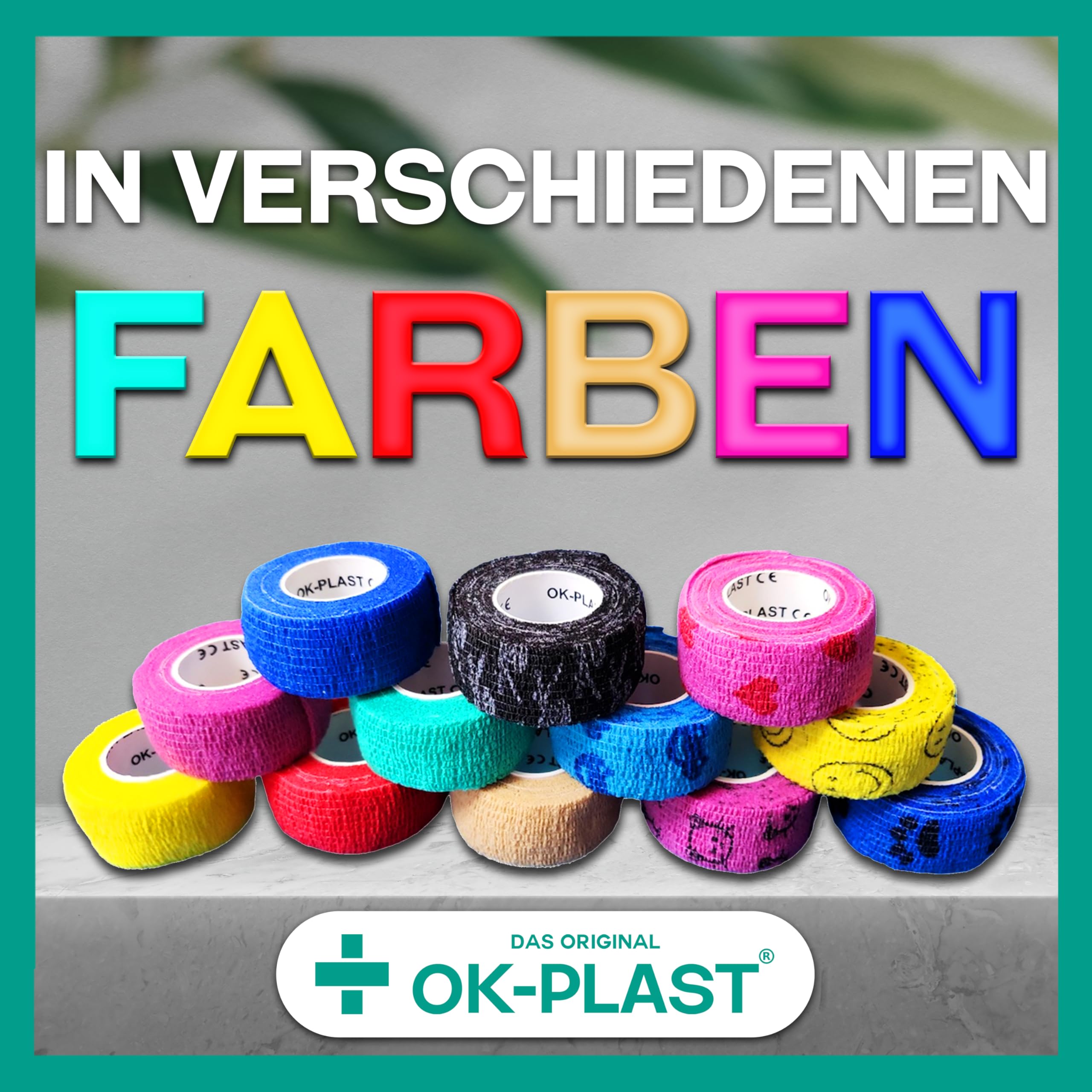 Ok-plast - Lote de 12 tiritas para dedos (5 cm de ancho, autoadhesivas, no se pegan a la piel ni al cabello (5 cm de ancho, 4,5 metros, color azul)