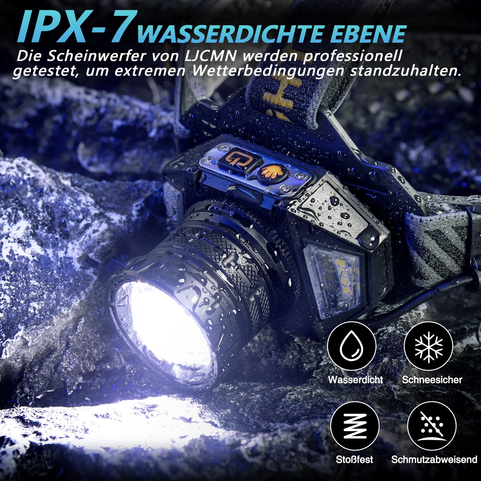SIDARK Stirnlampe Led Wiederaufladbar，Superhell 120000 HOCH LUX Kopflampe Stirnlampe mit 12 Modi & IPX7 Wasserdichte & 90° Verstellbar stirnlampe Led Für Outdoor Camping