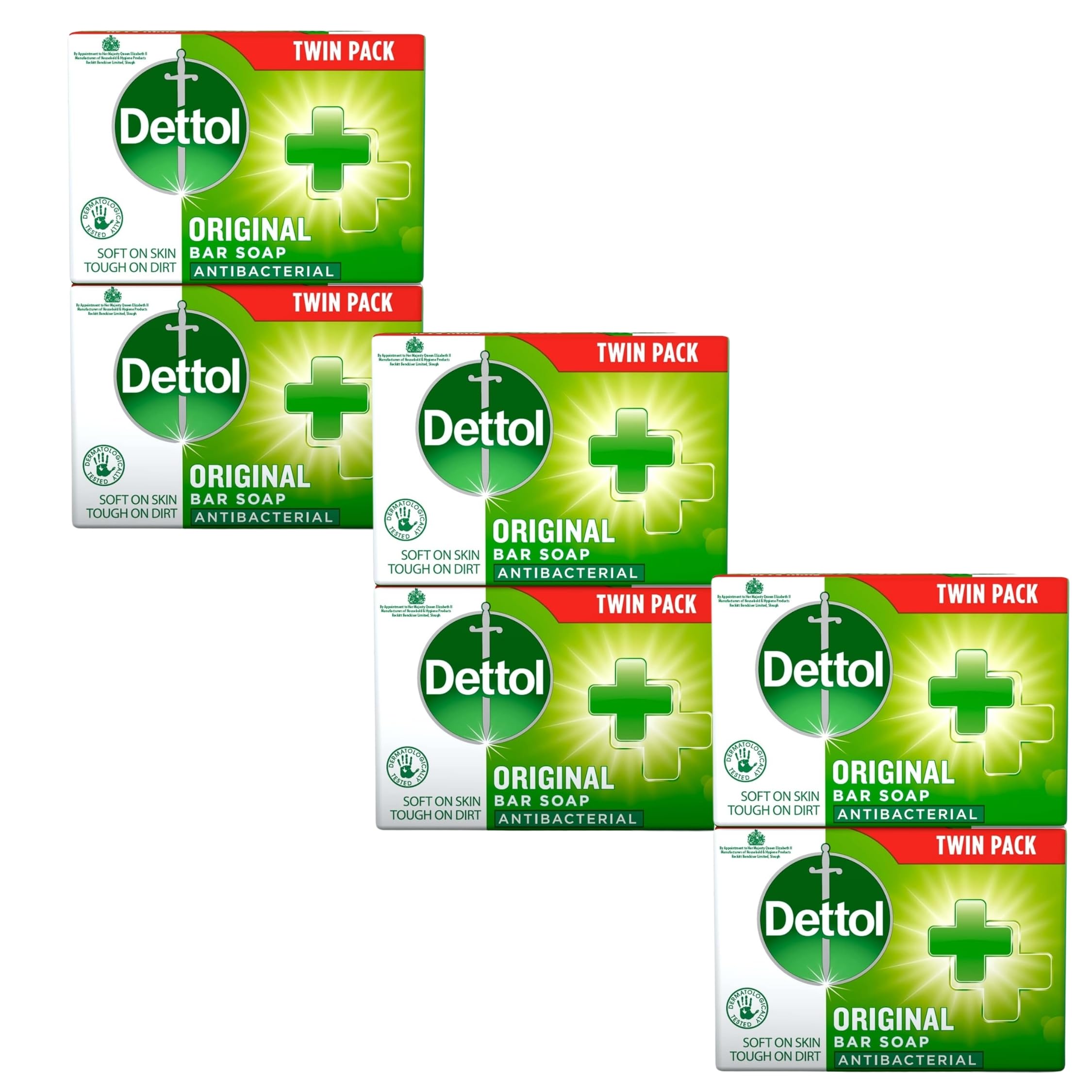 Dettol Original Jabón Antibacterial 100 g – Limpieza Profunda y Protección Antibacteriana para Manos y Cuerpo – Higiene y Frescor Diario - Pack Laborawi (6 x 100g)