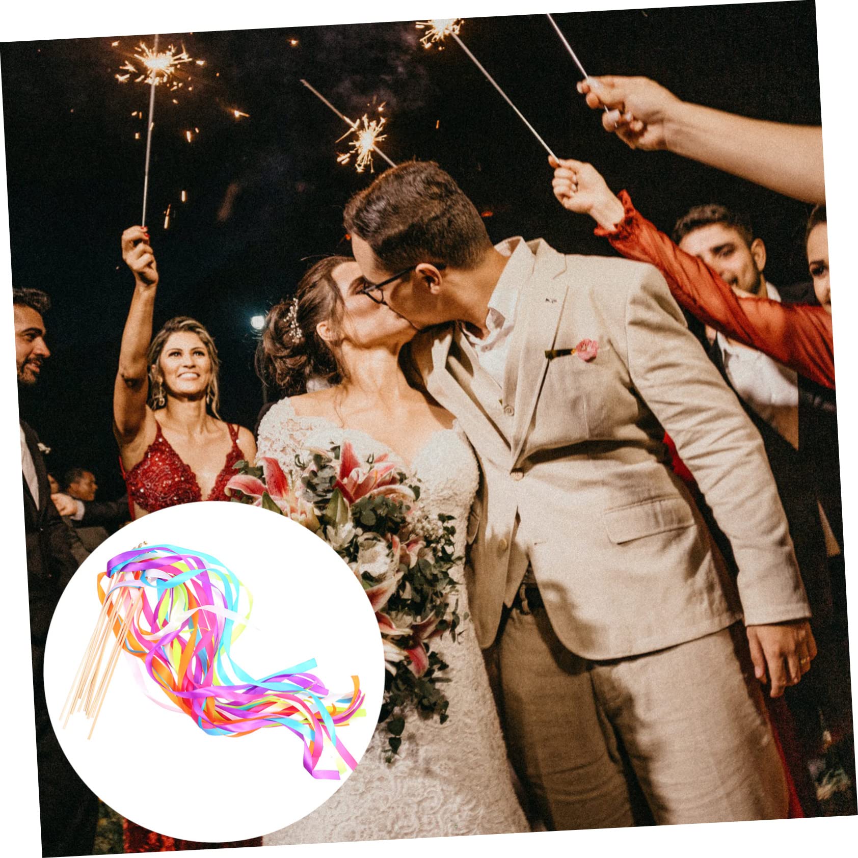 DECHOUS 30stücke Party Ribbons Sticks Zufallsfarben Dekoration Für Hochzeiten Feiern Und Events Satin Gefertigt Leicht Und Handlich