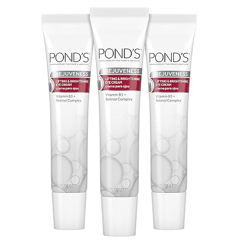 Ponds Crema iluminadora para ojos reduce visiblemente el aspecto de las arrugas Rejuveness Eye Wrinkle Cream con vitamina B3 y complejo de retinol 3