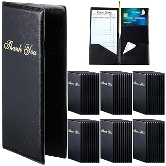 Amyhill 60 Pcs Check Presenters for Restaurants, Guest Bill Card Holders Restaurant Check Presenters Restaurant Tip Holders for Servers Waitress WaiterBlack