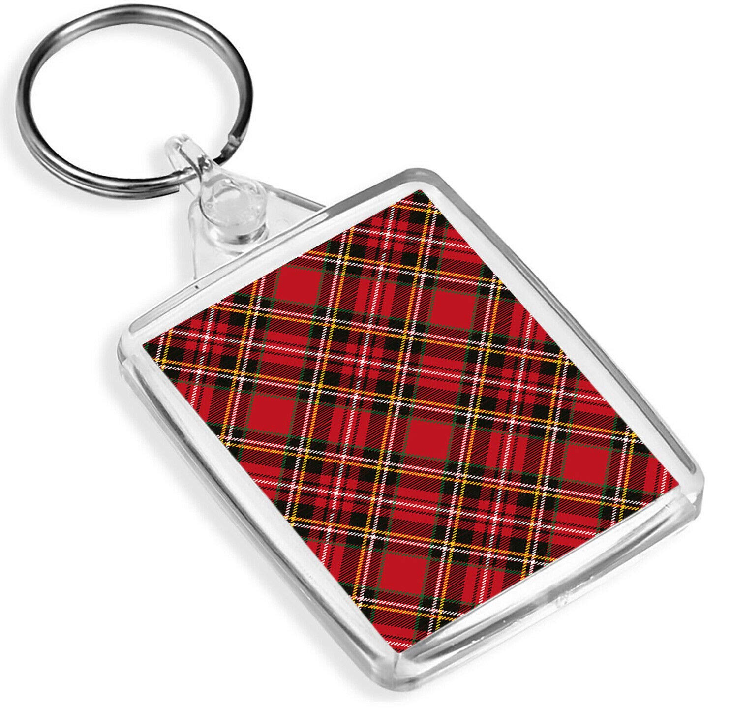 Red Tartan Keyring Scottish Kilt Fabric Scotland Keyring #15842