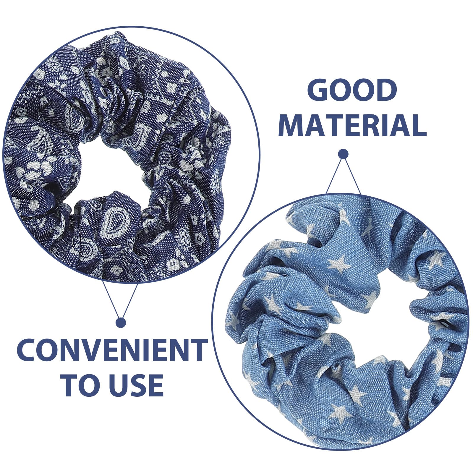 Mobestech Denim Hair Scrunchies 1-Pack Elastic Hair Ties Blue Ponytail Holders Stretchy Accessories for Women Girls Casual and Party Use - Image 3