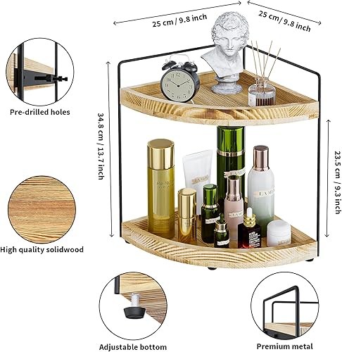 Miniatura 3 de Sekepingo Organizador de encimera de baño de 2 niveles para cosméticos, tocador, bandeja de cocina, estante de almacenamiento de aperitivos,