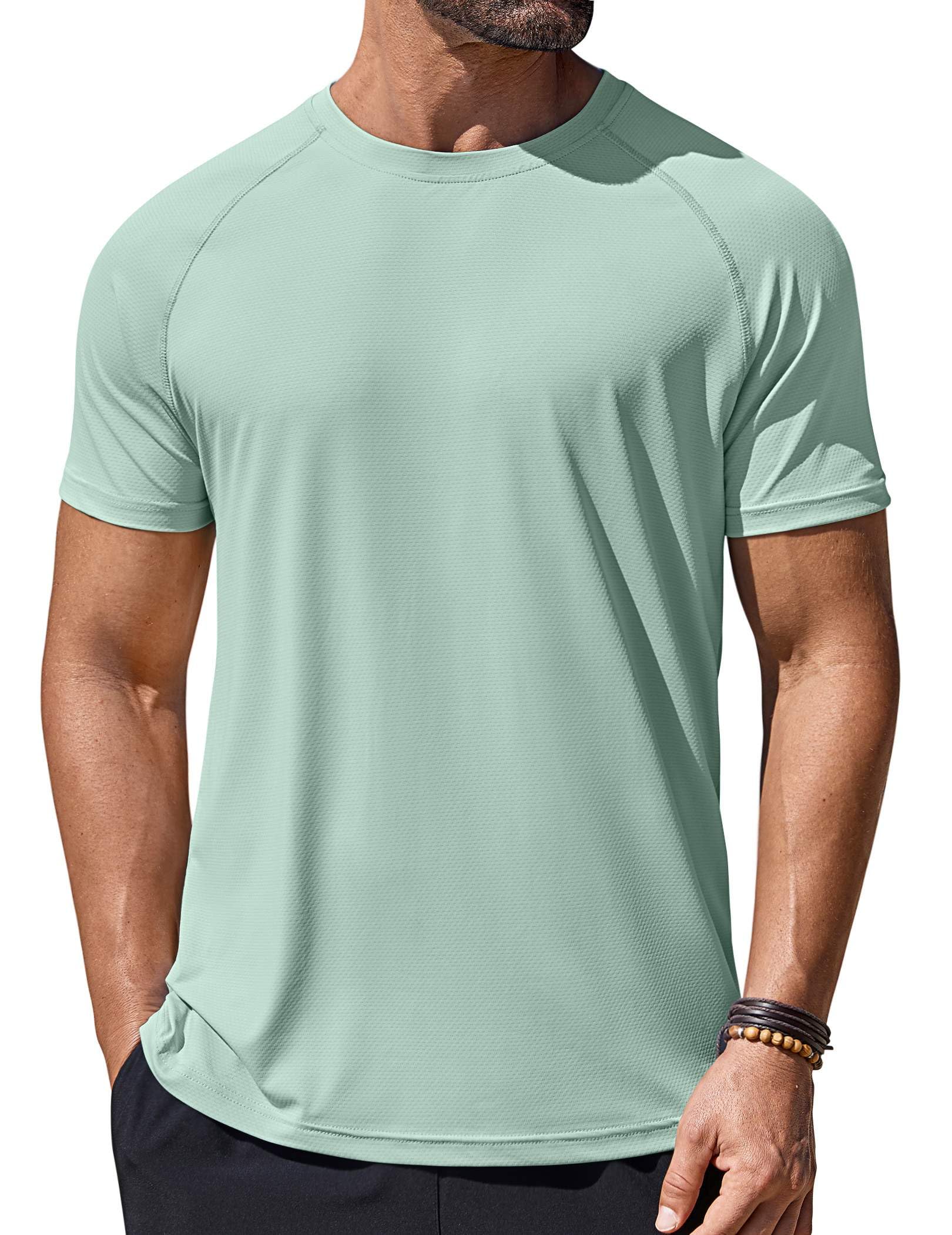 COOFANDY Mens Swim Shirt Short Sleeve UPF 50+ Sun Protection Shirt Rah Guard Athletic Quick Dry T Shirts