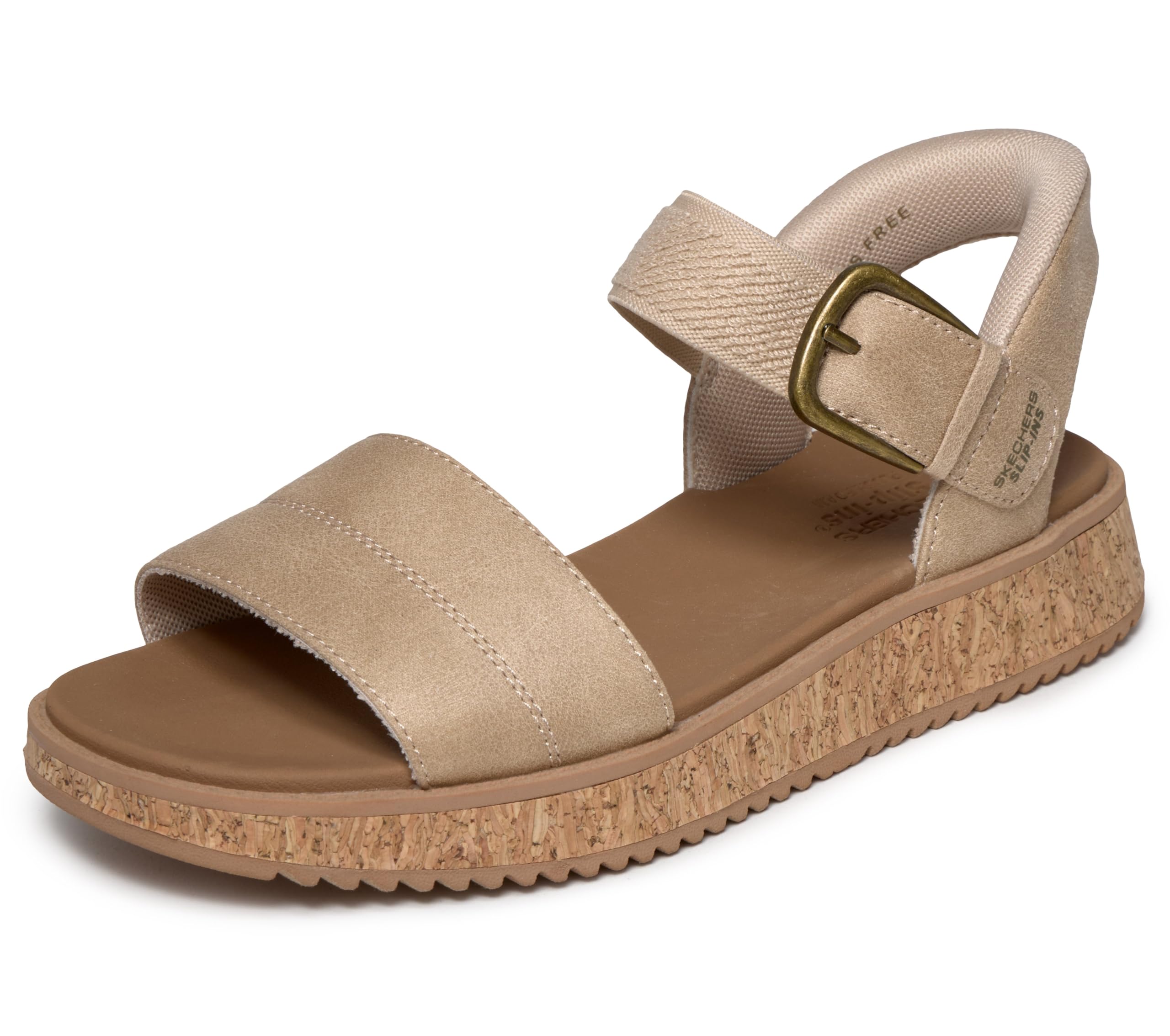 Skechers Women's Chocolate Bobs Sun Vibe Be Corky Slip-Ins Sandal