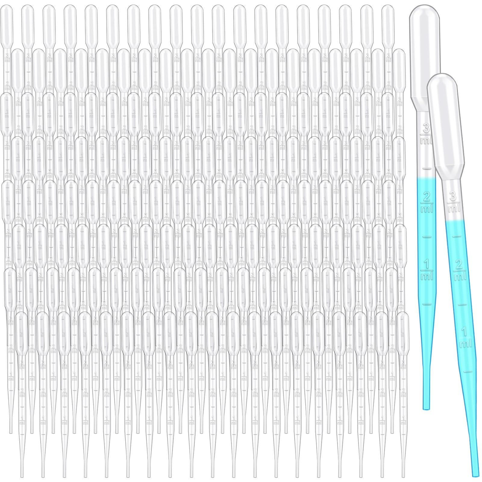 Photo 1 of 1000 Pcs Plastic Transfer Pipettes, Disposable Graduated 3ml Pipettes for Scientific Experiments, Essential Oils, Laboratory Use