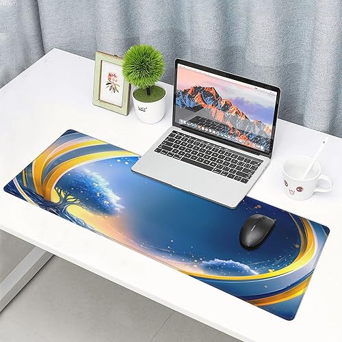 Miniatura 4 de Alfombrilla de mouse para juegos Fog Misty Forest, alfombrilla de escritorio grande extendida, bordes cosidos, alfombrilla de mouse de 0.118 in de