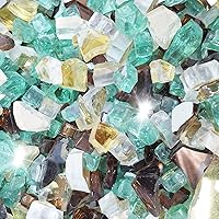 Vista 18 de Cuentas de vidrio de fuego de 19 libras para hoguera de 1/2 pulgada, rocas de vidrio templado negro ónix