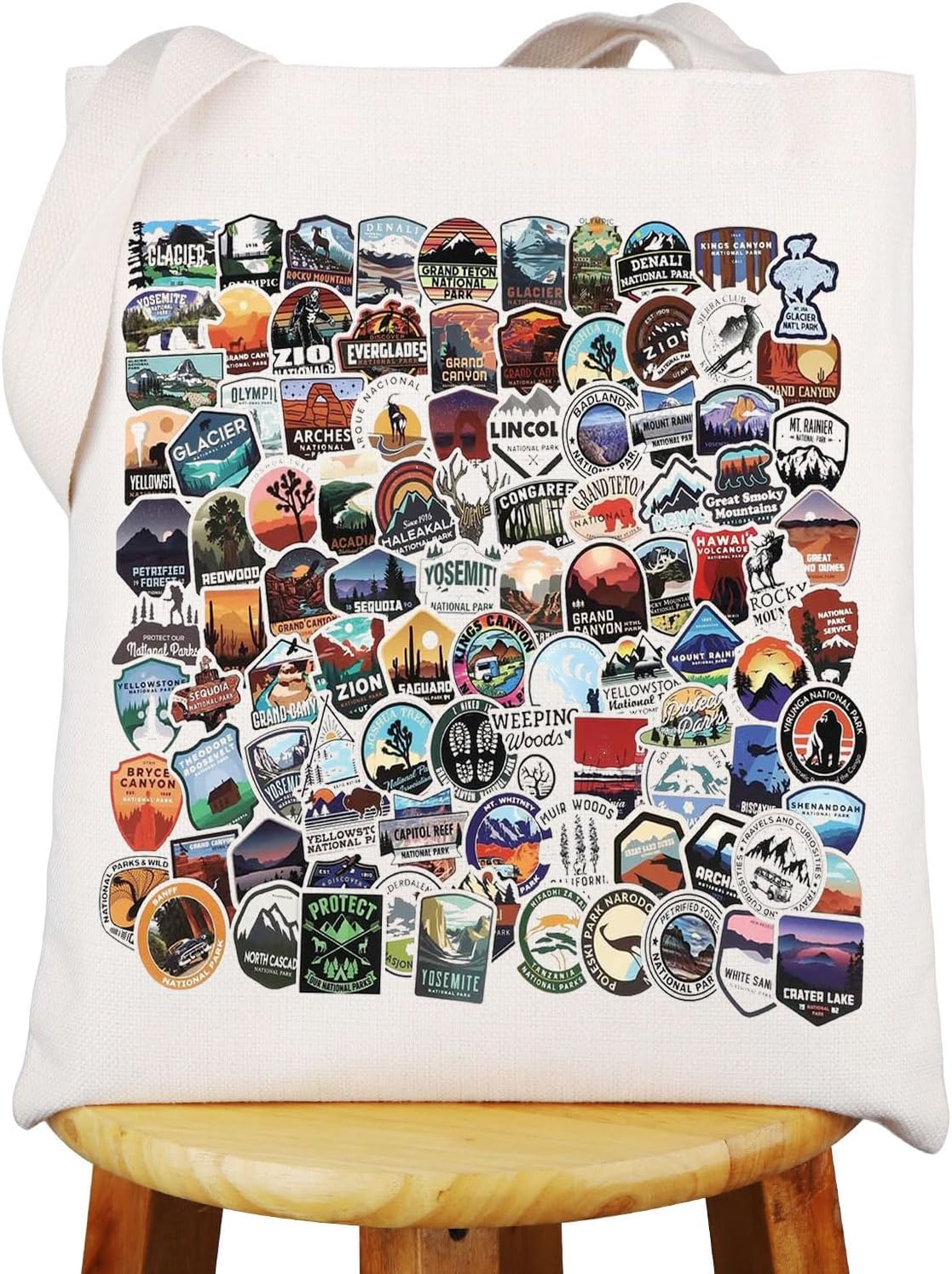 Amazon.com: WZMPA US Park Travel Tote Bag - Theme Hiking Grocery Bag ...