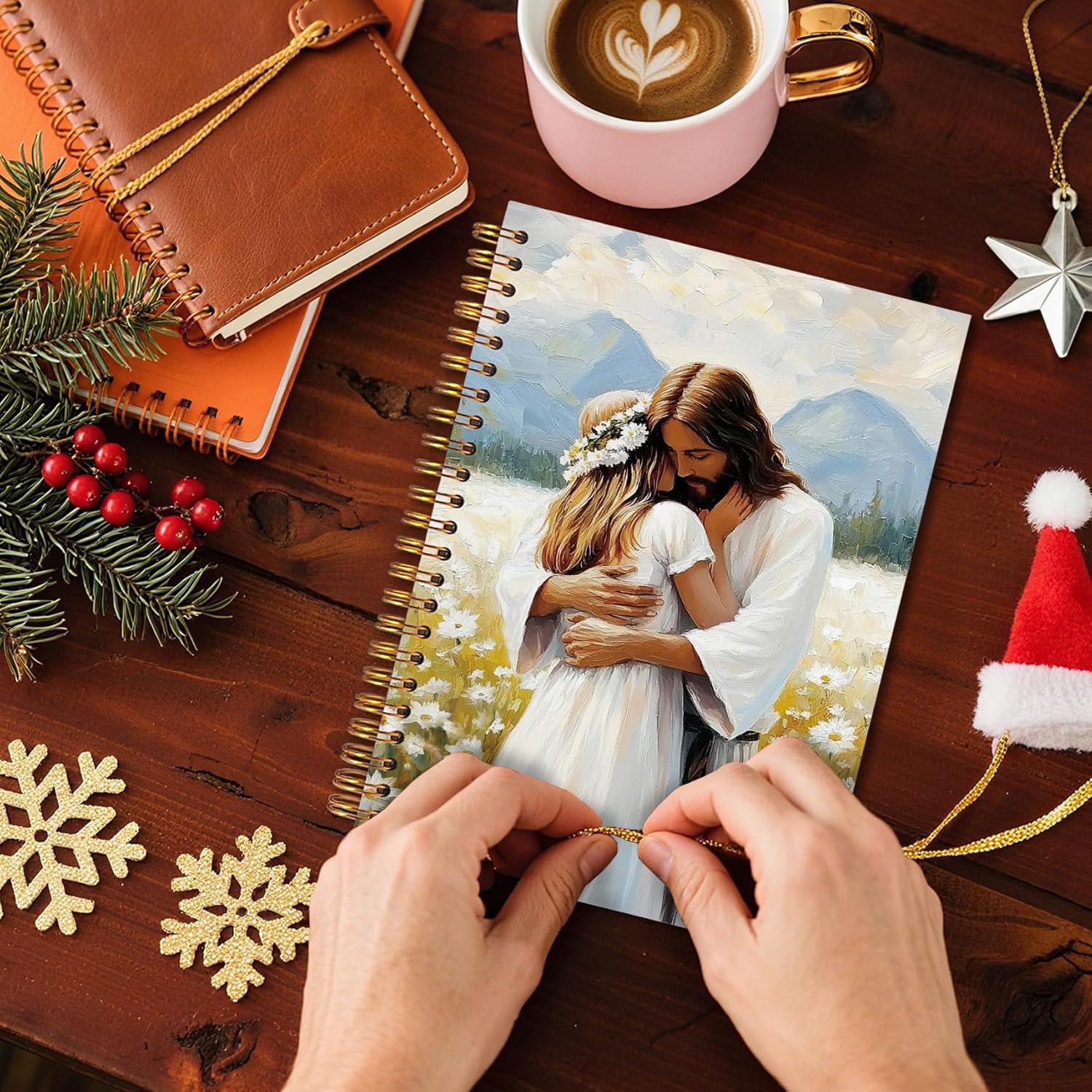 Christian Spiral Notebook Journal 5.5x8.3, Jesus Gifts, Jesus Hug Women Bible Journaling Notebooks for Note Taking, Christian Gifts for Women, Prayer Journal for Women - Image 4