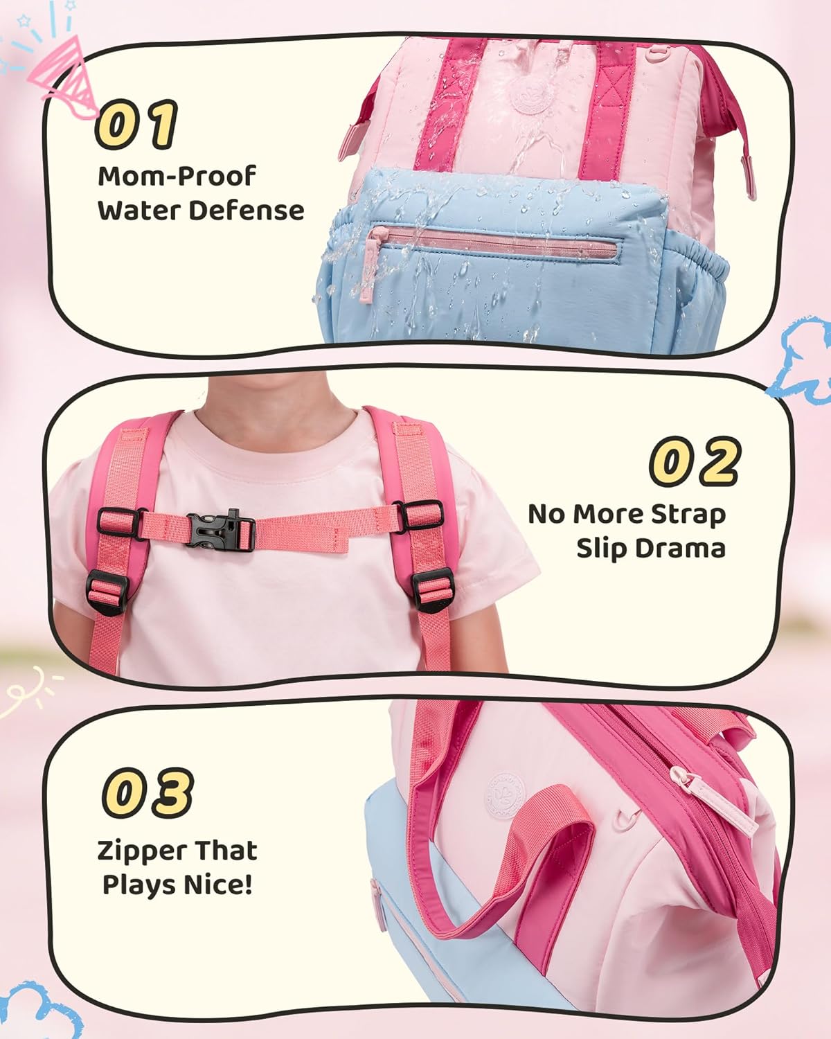 LOVEVOOK Kids Backpack for Girls 4-8 with Lunch Bag, Preschool Kindergarten Backpack for Girls, Large School Backpack Set for Elementary Soft Padded, Perfect for Travel and Daycare - Image 5