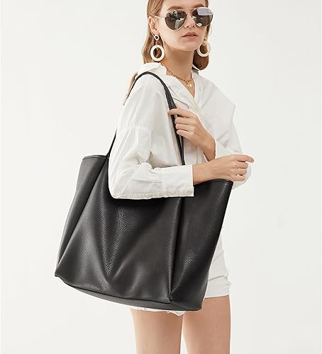 Miniatura 7 de HOXIS Bolso de mano de cuero PU de gran tamaño para mujer, bolso de fin de semana, bolso de viaje