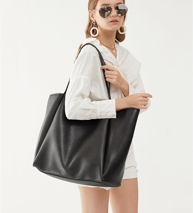 Bolso tote oversize de PU para mujer, para semana, viaje miniatura 6