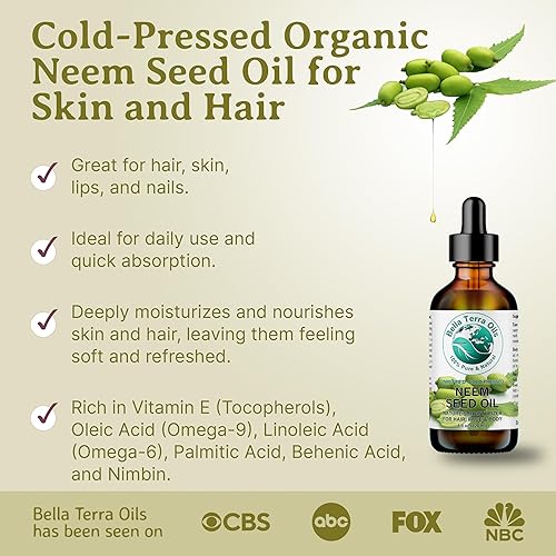Miniatura 2 de Bella Terra Oils Aceite de semilla de neem 1 galón, secreto de belleza antiguo, piel radiante transparente, ecológico, premium, a menudo utilizado