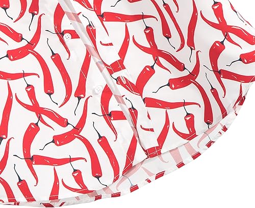 Miniatura 6 de NUTEXROL Camisa de vestir hawaiana con estampado de animales para hombre, manga corta, con botones, estilo tropical