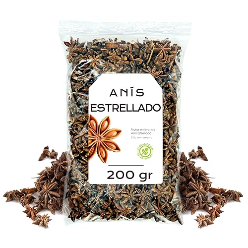 Anis Estrellado 200g - Anis Estrellado Entero - Infusion Anis Estrellado - Te de Anis Estrellado - Badiana - Infusiones a Granel - Propiedades Naturales (200 gr) - 200 gr