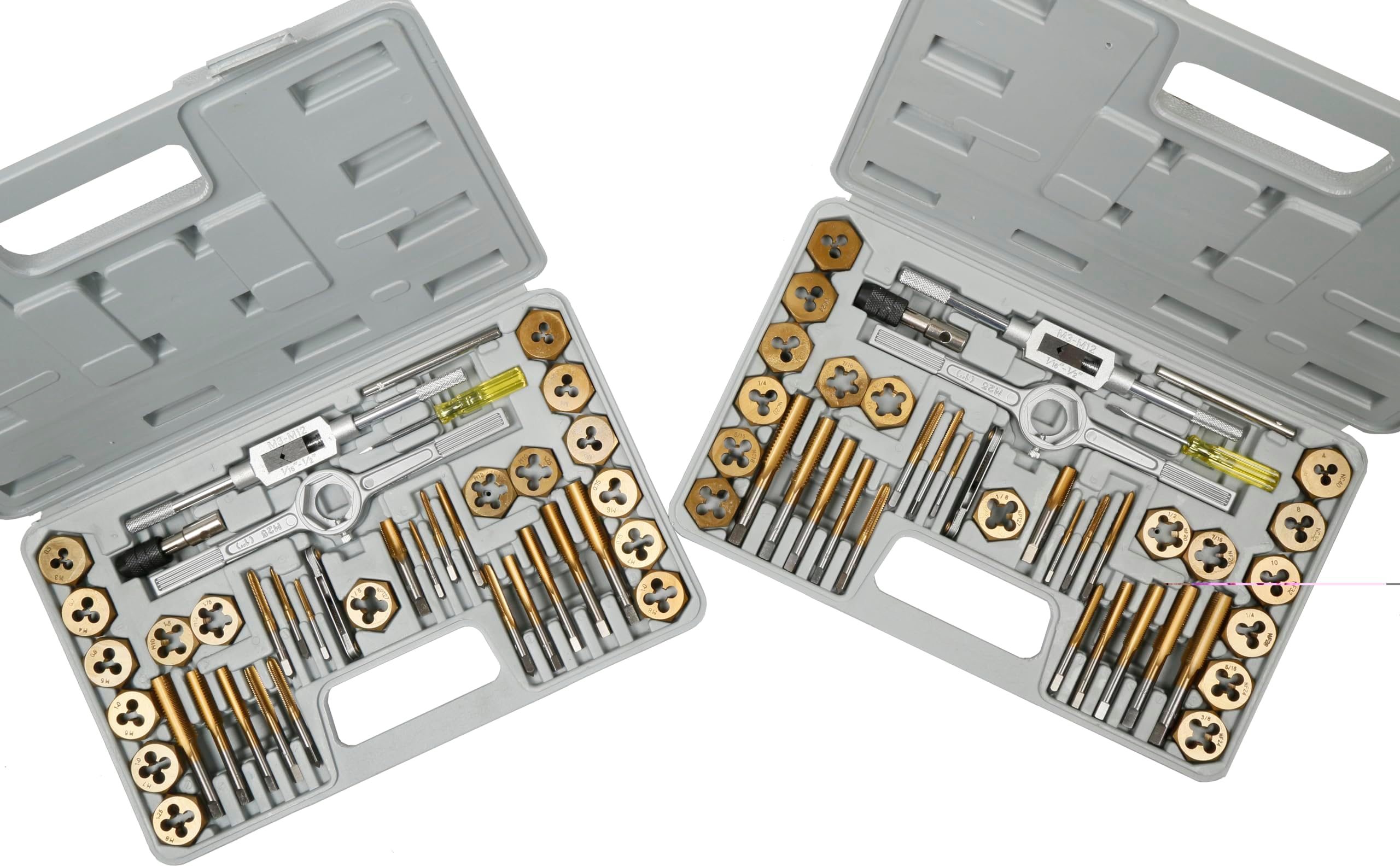 Tap and Die Set, Premium, SAE & METRIC, Titanium Coated, 80-Piece